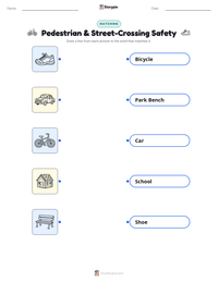 Pedestrian & Street-Crossing Safety printable worksheet for kids