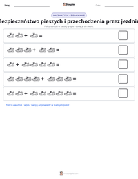 Podgląd drukowalnego arkusza ćwiczeń Bezpieczeństwo pieszych i przechodzenia przez jezdnię