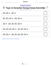 Yaya ve Karşıdan Karşıya Geçiş Güvenliği yazdırılabilir çalışma sayfası önizlemesi