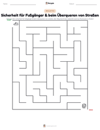 Sicherheit für Fußgänger & beim Überqueren von Straßen druckbare Arbeitsblatt Vorschau