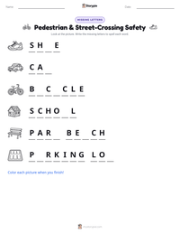 Pedestrian & Street-Crossing Safety printable worksheet preview