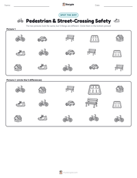 Pedestrian & Street-Crossing Safety printable worksheet preview
