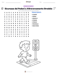 Anteprima della scheda stampabile di Sicurezza dei Pedoni e Attraversamento Stradale