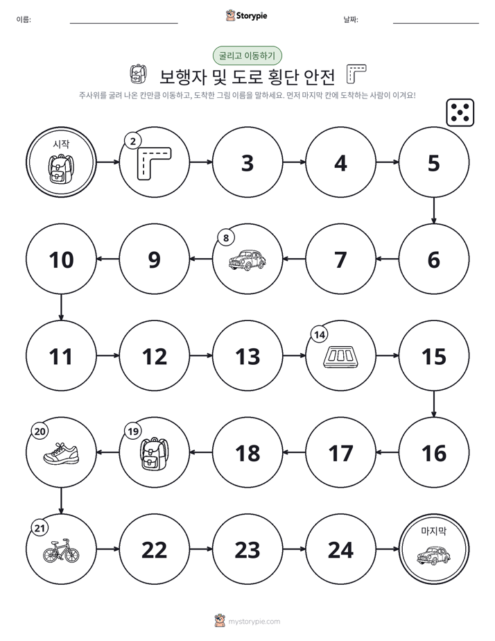 주사위 굴리고 이동하기 게임