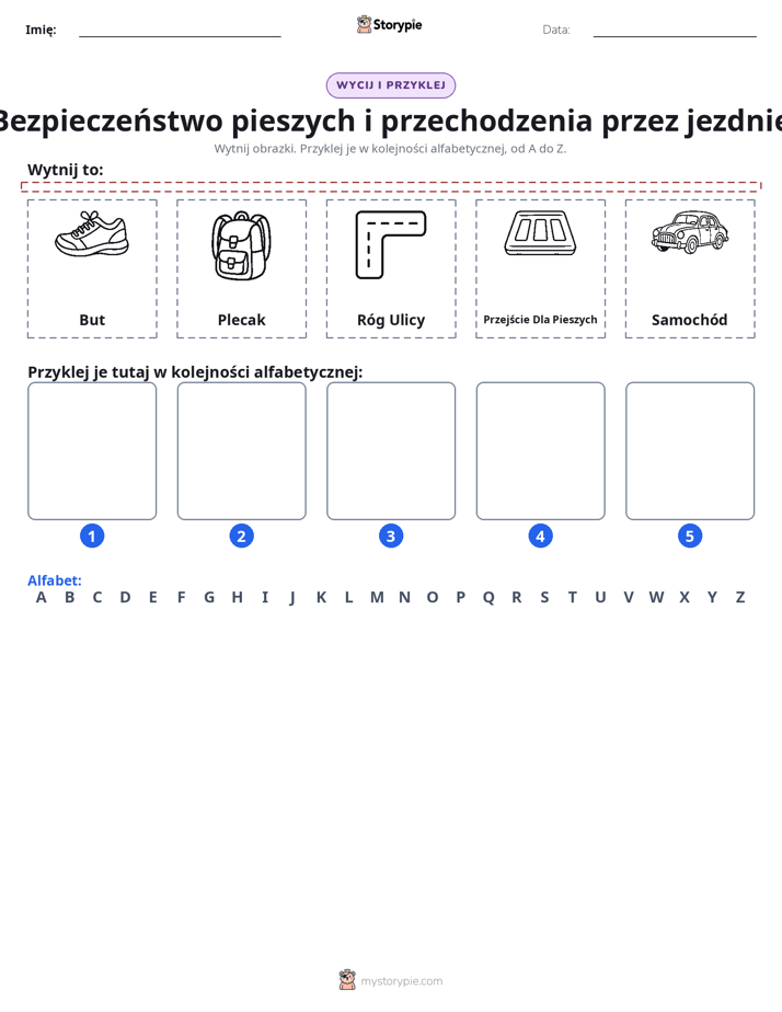 Wytnij i Wklej Alfabet