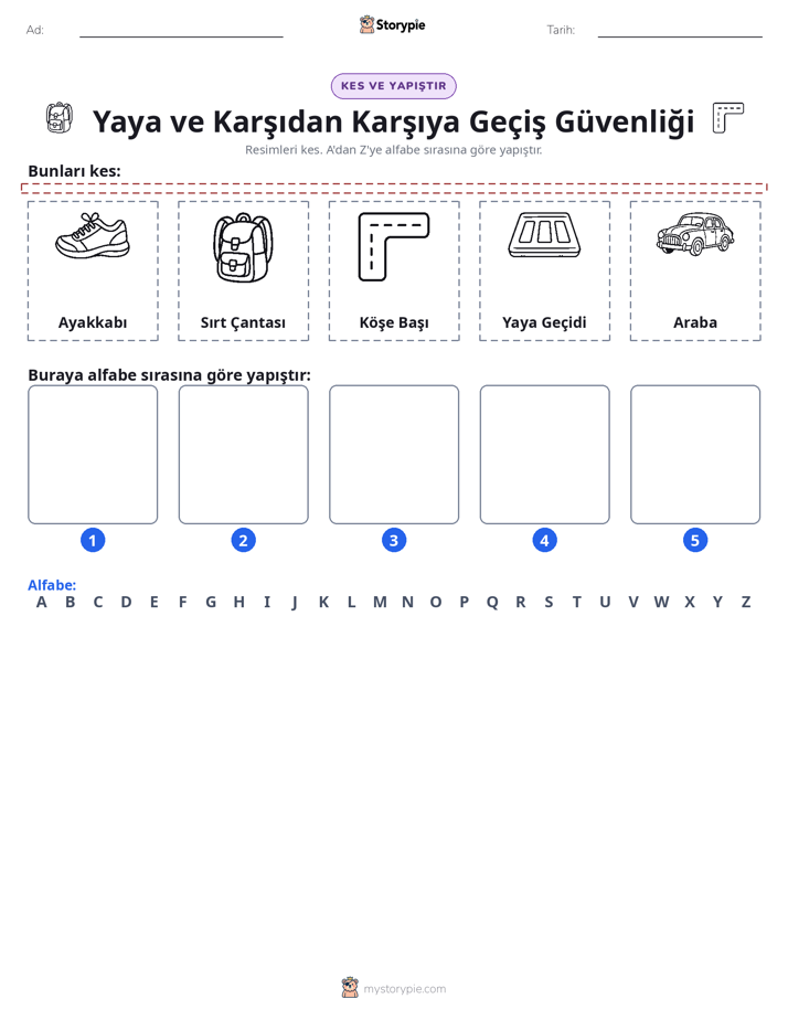 Kes & Yapıştır Alfabe