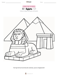 Página para colorear de Egipto para niños