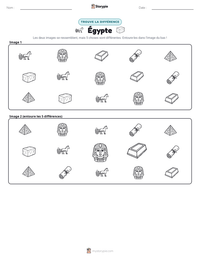 Aperçu de la feuille de travail imprimable Égypte