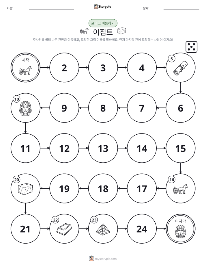 주사위 굴리고 이동하기 게임
