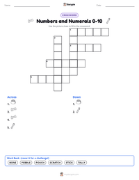 Numbers and Numerals 0-10 printable worksheet preview