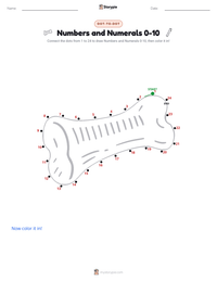 Numbers and Numerals 0-10 printable worksheet preview