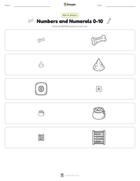 Numbers and Numerals 0-10 printable worksheet preview