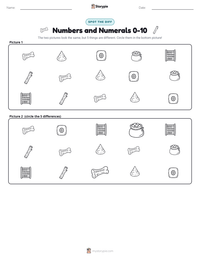 Numbers and Numerals 0-10 printable worksheet preview