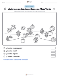 Vista previa de la hoja de trabajo imprimible de Viviendas en los Acantilados de Mesa Verde