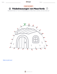 Felsbehausungen von Mesa Verde druckbare Arbeitsblatt Vorschau