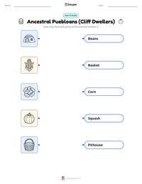 Ancestral Puebloans (Cliff Dwellers) printable worksheet for kids