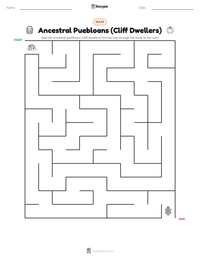 Ancestral Puebloans (Cliff Dwellers) printable worksheet preview