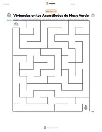 Vista previa de la hoja de trabajo imprimible de Viviendas en los Acantilados de Mesa Verde