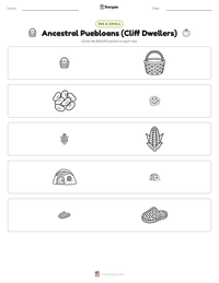 Ancestral Puebloans (Cliff Dwellers) printable worksheet preview