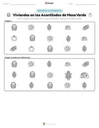 Vista previa de la hoja de trabajo imprimible de Viviendas en los Acantilados de Mesa Verde