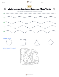 Vista previa de la hoja de trabajo imprimible de Viviendas en los Acantilados de Mesa Verde