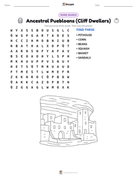 Ancestral Puebloans (Cliff Dwellers) printable worksheet preview