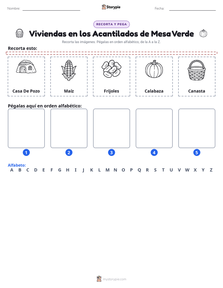 Cortar y Pegar el Alfabeto
