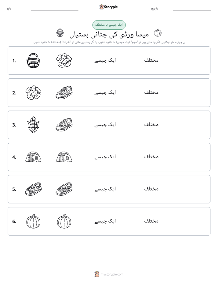 ایک جیسا یا مختلف