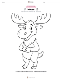 Moose coloring page for kids