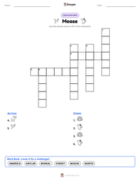 Moose printable worksheet preview