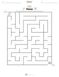Moose printable worksheet preview