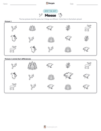 Moose printable worksheet preview