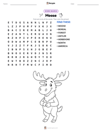Moose printable worksheet preview
