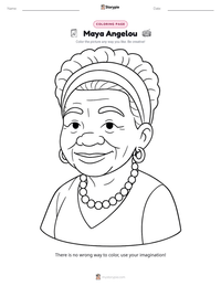 Maya Angelou coloring page for kids
