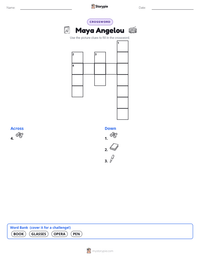Maya Angelou printable worksheet preview
