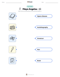 Maya Angelou printable worksheet for kids