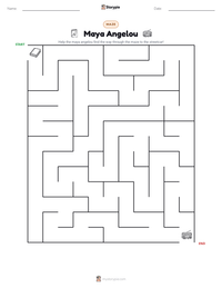 Maya Angelou printable worksheet preview