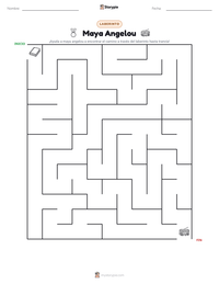 Vista previa de la hoja de trabajo imprimible de Maya Angelou