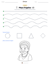 Vista previa de la hoja de trabajo imprimible de Maya Angelou