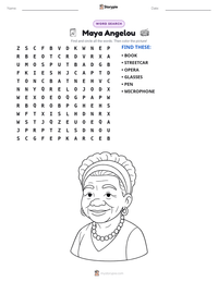 Maya Angelou printable worksheet preview