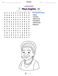 Vista previa de la hoja de trabajo imprimible de Maya Angelou