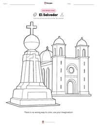 El Salvador coloring page for kids