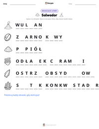 Podgląd drukowalnego arkusza ćwiczeń Salwador