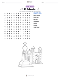 El Salvador printable worksheet preview