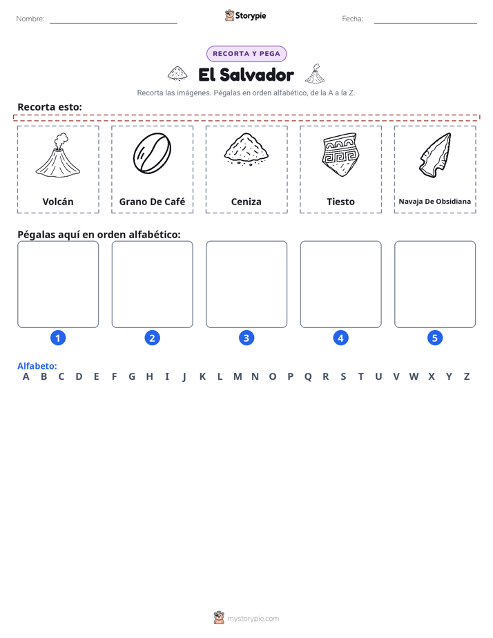 Cortar y Pegar el Alfabeto