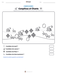Aperçu de la feuille de travail imprimable Comptines et Chants