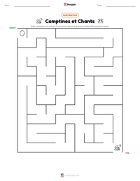 Aperçu de la feuille de travail imprimable Comptines et Chants