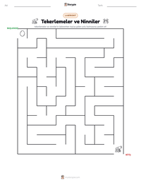 Tekerlemeler ve Ninniler yazdırılabilir çalışma sayfası önizlemesi
