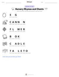 Nursery Rhymes and Chants printable worksheet preview