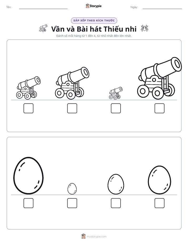 Thứ Tự Kích Thước